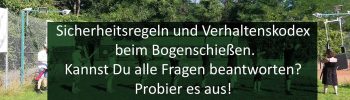 Sicherheitsschulung, Safety First, Platzreife, Parcoursreife Bogenschießen